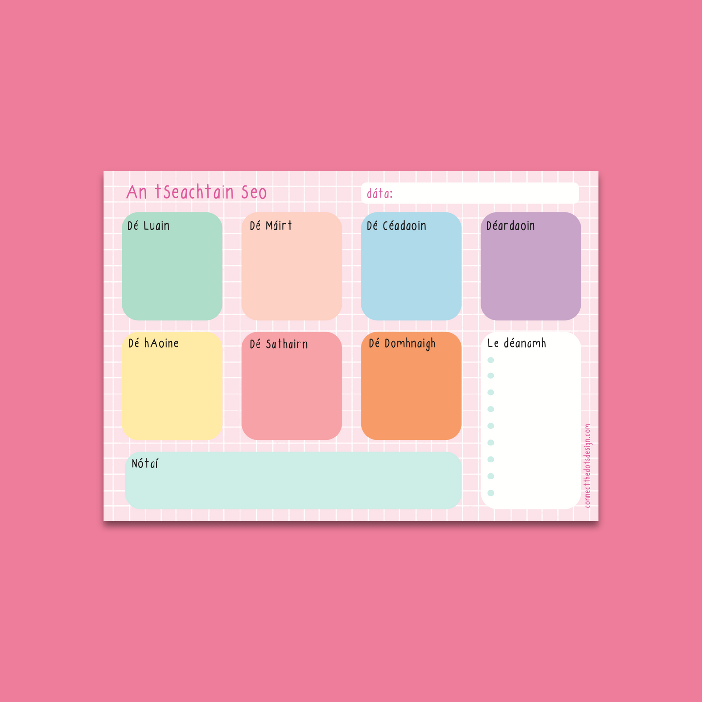 An tSeachtain Seo Weekly Planner