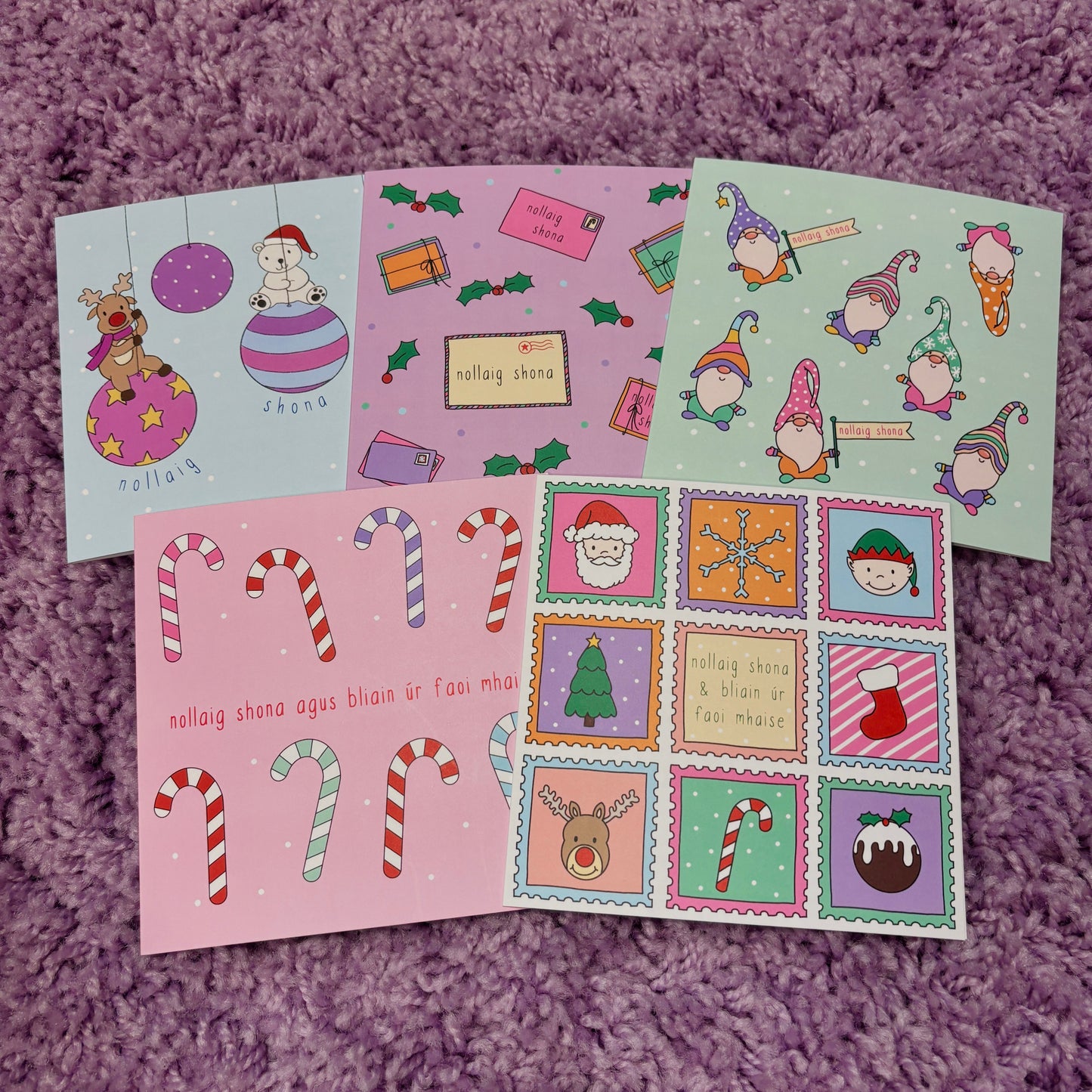 Pack of mixed Irish Christmas cards (Cute)