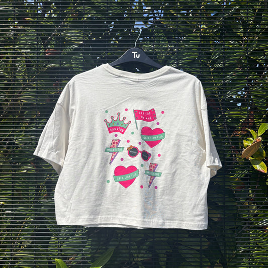 Mnáwesome & Stickers Tee Size M