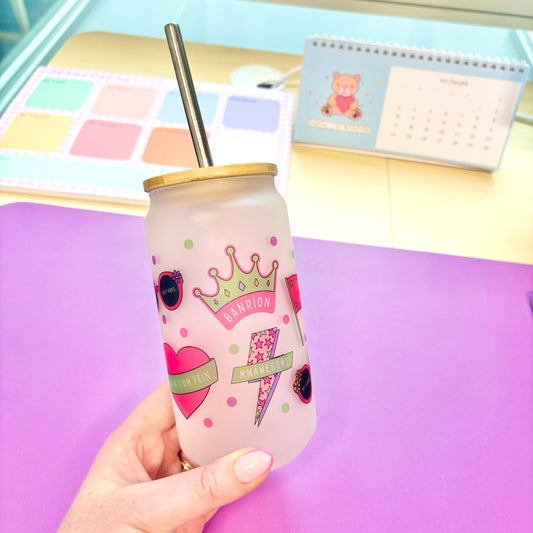 Mnáwesome Frosted Glass Tumbler