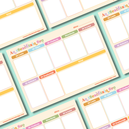 An tSeachtain Seo A4 Weekly Planner