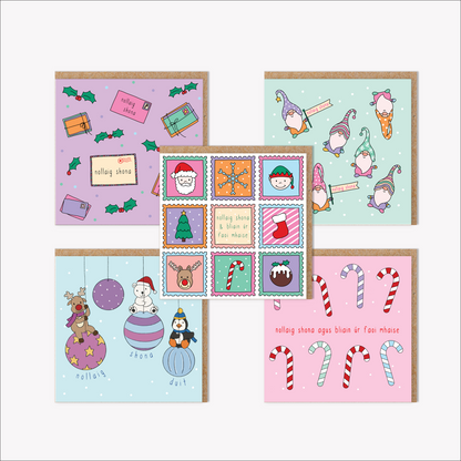 Pack of mixed Irish Christmas cards (Cute)