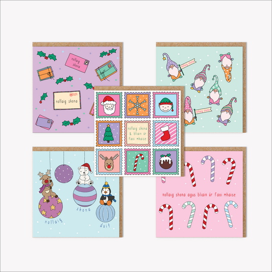 Pack of mixed Irish Christmas cards (Cute)