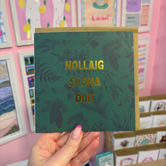 Nollaig Shona Duit Foil - Green