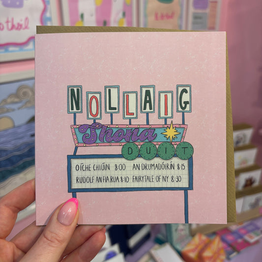 Nollaig Shona Retro Sign