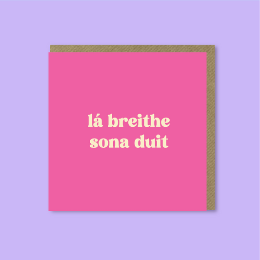 Lá Breithe Sona Duit Pink