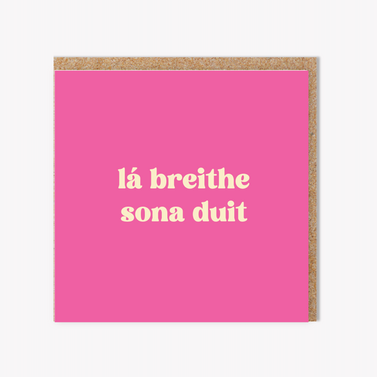 Lá Breithe Sona Duit Pink