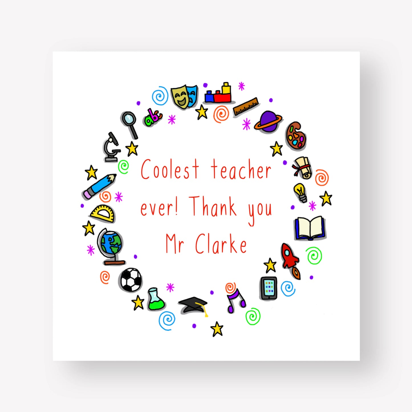 Personalised Teacher/ School Card