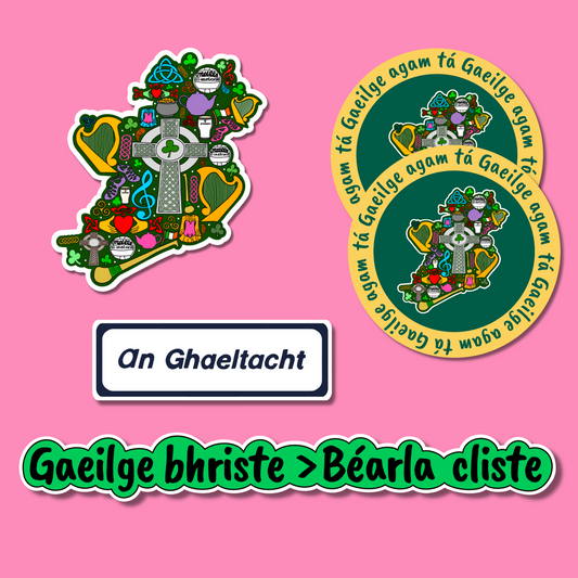 I ❤️ an Ghaeilge Pack of 5 Stickers