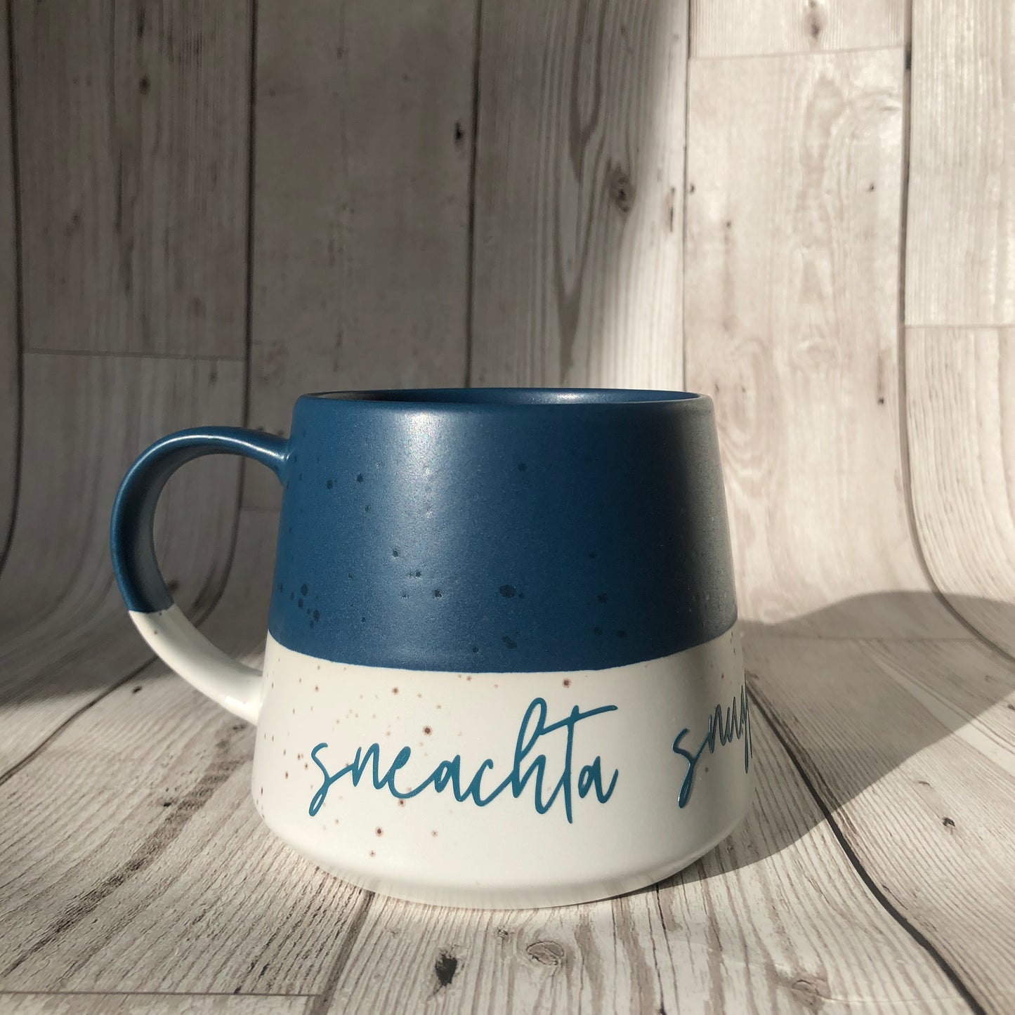 Irish Gaeilge Christmas Mug Sneachta Snuggles Seacláid The